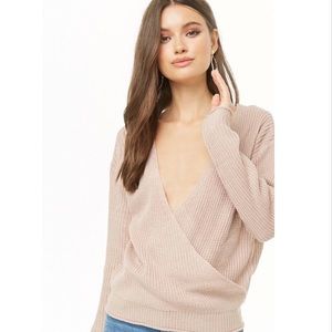Dusty Pink Warm Sweater V-Neck Top
